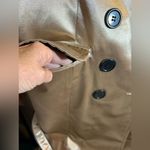 Brandon Thomas NWOT Taupe Gold Trench Coat w black leather trim pockets dressy M Size M Photo 7