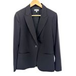 Neiman Marcus  Black Tailored Blazer Jacket Minimalist Luxury Workwear Size 10 Photo 5