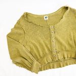 Free People X We The Free Golden Road Cardigan Curly Willow Mustard Olive Crop Photo 5