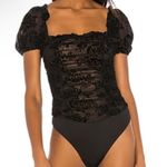 Majorelle Revolve  Julius Black Floral Ruched Bodysuit Size S Photo 1