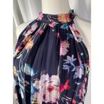 Bellambra Maxi Dress Navy Blue Floral Halter Neck Sleeveless Italy Size S Silk Photo 1
