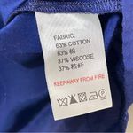 Reiss  Ruffled V-Neck Full Zipper Front Violet Blue Lightweight Blouse, Small Photo 7