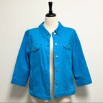 EUC Denim & Co Blue 3/4 Sleeve Button Stretch Size L Photo 1