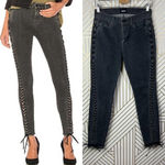 Hudson Jeans The Stevie Midrise Lace Up Skinny Jeans in Vacancy Gray Size US 27 Photo 1