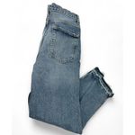 Free People | 28 | Women's Ripped Raw-hem Straight-leg Capri Cropped Jeans TEDO Photo 2