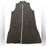 Eileen Fisher  Brown Lightweight Boiled Wool shawl collar longline vest Photo 6