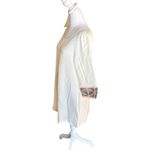 Redwood Court Silk Tunic Top White Beige Semi Sheer Split Hem Womens Small NWT Photo 2