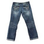 Hydraulic ‎ Bailey Crop Jeans Size 7/8 Denim Blue Stitching Women's Flip Pockets Photo 1