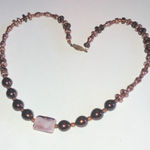 Vintage Glass Beaded Burgundy Dark Purple Beaded Boho Necklace Photo 1