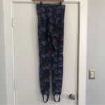 ZARA  women purple floral stirrup pants size small FLAWS stretch flowers Photo 7