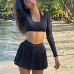 frankie's bikinis Frankie’s Bikinis Speedy Long Sleeve Crop Top Black Medium Photo 0