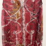 Citron Of Santa Monica Vintage Silk Blend Floral Beach Cover Up Size Medium Red Photo 7