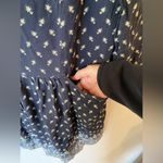 Garnet Hill Garnett Hill Ditsy Floral Drop Waist Shift Dress 12 Button Up Long Sleeve blue Photo 2