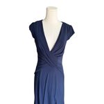 Mac Duggal leena x - NWT Navy V-Neck Ruched Jersey Gown Sz 6 Photo 4