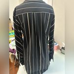 Lysse  Black Button Down Shirt with White Stripes Photo 1
