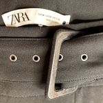 ZARA High Waisted Belted Black Wide Leg Pants Photo 3