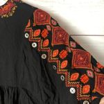 Anthropologie  Rala Embellished Medallion Dress Black & Red V-Neck XSP Photo 12