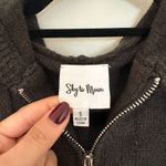 Sky to Moon Gray Zip-Up Sweater Photo 2