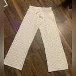 Aerie  thick knit crochet tassel white pants boho coastal Nwot casual $89 spring Photo 5