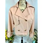 Elodie Eleanor Cropped Buckle Cuff Trench Coat Baby Pink size XS Photo 2
