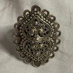 Vintage Boho Filigree Statement Ring Portugal 925 Sterling Silver Size 6 Photo 5
