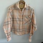 Free People  Cutie Oversized Cropped Plaid Shirt Boho XS Photo 0