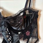 For Love & Lemons Black Sheer Floral Bustier Top Small Photo 2