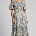 Joyfolie Off Shoulder Floral Maxi Dress Lace Tiered Boho XL Green Photo 2