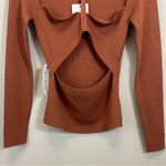 Bardot NWT  Copper Maxwell Long Sleeve Cut‎ Out Knit Top Size L Photo 4
