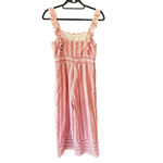Lulus S Sleeveless Emilia Rae White and Red Striped Ruffle Culotte Jumpsuit Photo 1