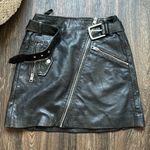 Esprit Asymmetric Zip Leather Mini Skirt Photo 0