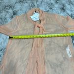 Massimo Dutti  Studio Sheer Blouse Pink peach size medium NWT Pussybow tie front Photo 7