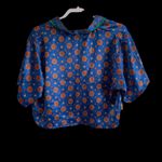 Kathryn Pajama Set Short Sleeve Top & Shorts Blue Floral L Size L Photo 4