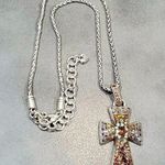 Brighton Trust Your Journey amber jeweled cross necklace New Without Tag Photo 0