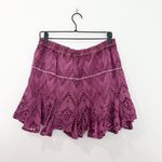 Free People Serenity Eyelet Mini Skirt Skort in Dreamy Mulberry Size Medium Photo 3