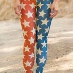 Teeki - Stars And Stripes Leggings USA America Workout Yoga Training Gym Running Photo 0