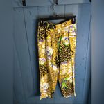 August Silk  Yellow and Black Patterned Blouse w/ Matching Capri Pants | Sz S Photo 4