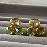 Julie Vos Gold Earrings with Green Gemstones Photo 1
