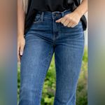 Judy Blue Judy‎ Blue BRITTNEY MID RISE CUT HEM BOOTCUT Jeans Size 28/7 in Dark Blue Photo 6