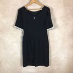 Karl Lagerfeld Pearl Embellished Black Shift Dress NWT 4 Photo 10