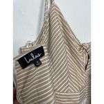 Lulus NEW Striped Midi Dress Size Small Tan White Front Knot Photo 5