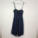 Eliza J  Navy Silver Dot Tulle Midi Dress Photo 1