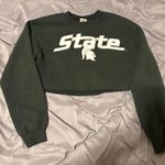 Gildan MSU Michigan State cropped sweatshirt  Photo 0