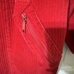 EUC VTG Korean Jacket Womens Red‎ Corduroy Button Up Collared Long Sleeves Photo 3