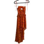 For Love & Lemons NEW NWOT  Peony High Low Midi Dress In Orange Floral Print Photo 4