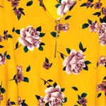Speed Limit Floral Print Blouse Gold Yellow Short Sleeve Size Plus Photo 3