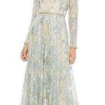 Mac Duggal Floral Lace Long-Sleeve A-Line Dress gown floral spring size 10 Photo 0