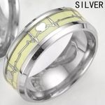 Glow in The Dark silver Heartbeat Ring Photo 2