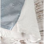 Hem & Thread Women's Distressed Color Block Short Sleeve Shirt Blue White Small Photo 3