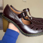 Dr. Martens  Arianna Brown Leather Cut Out T-Bar Heeled Sandals Women's Size 10‎ Photo 0